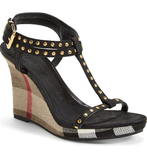 burberry black wedges|burberry wedges summer sandals.